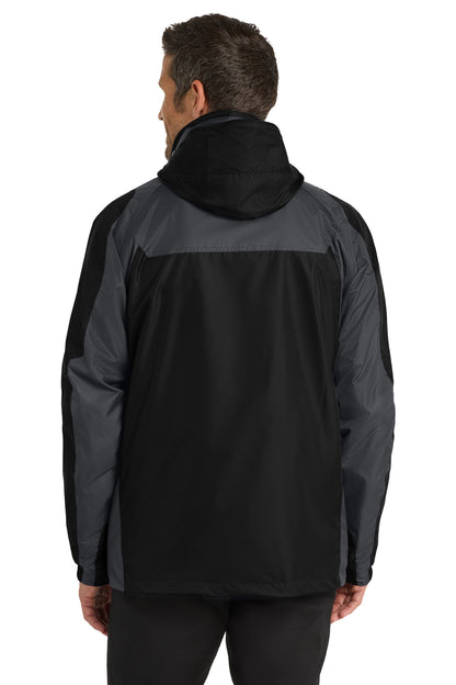 Custom Embroidered Port Authority Ranger 3-in-1 Jacket. J310,Black/ Ink Grey