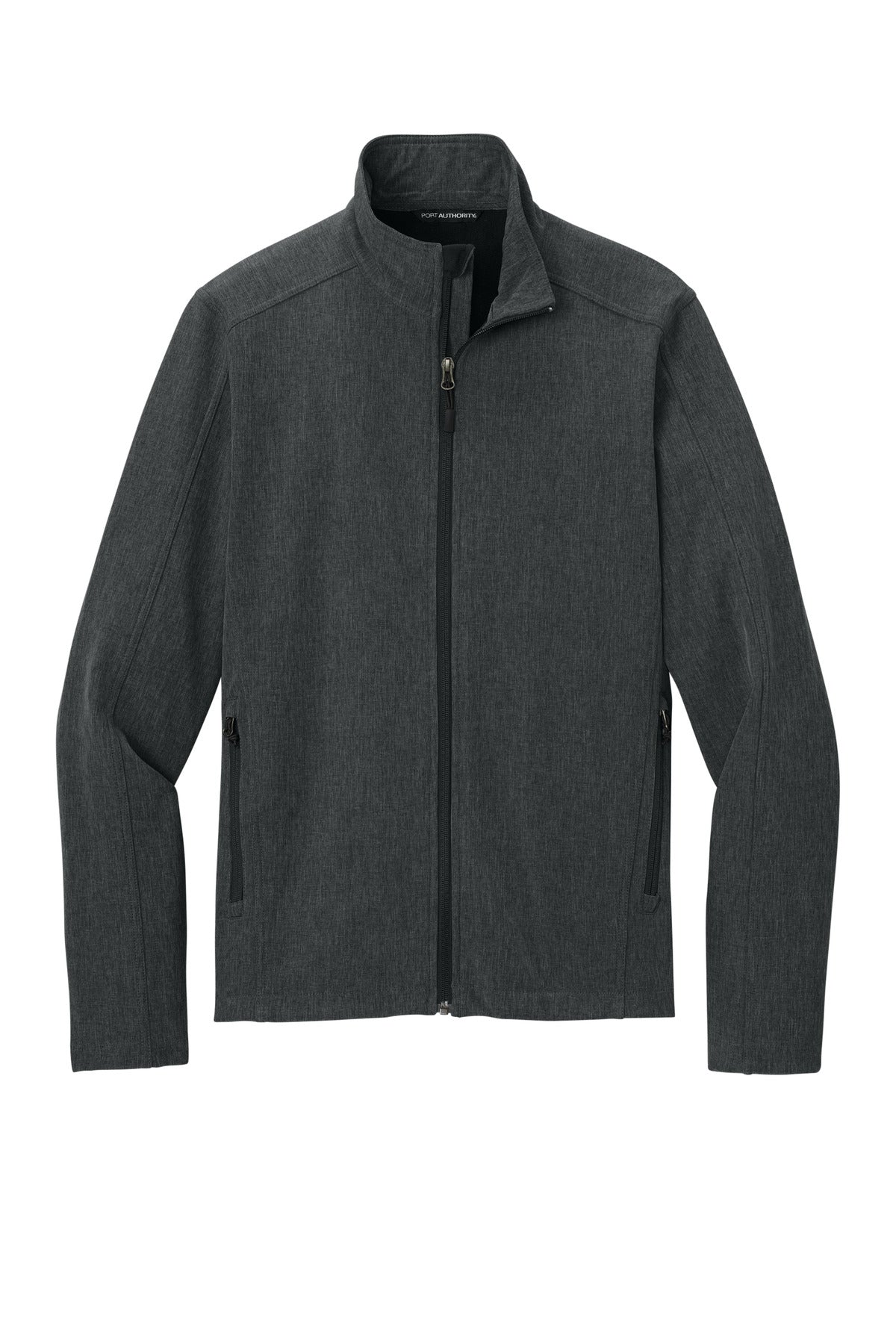 Custom Embroidered Port Authority Outerwear in Black Charcoal Heather