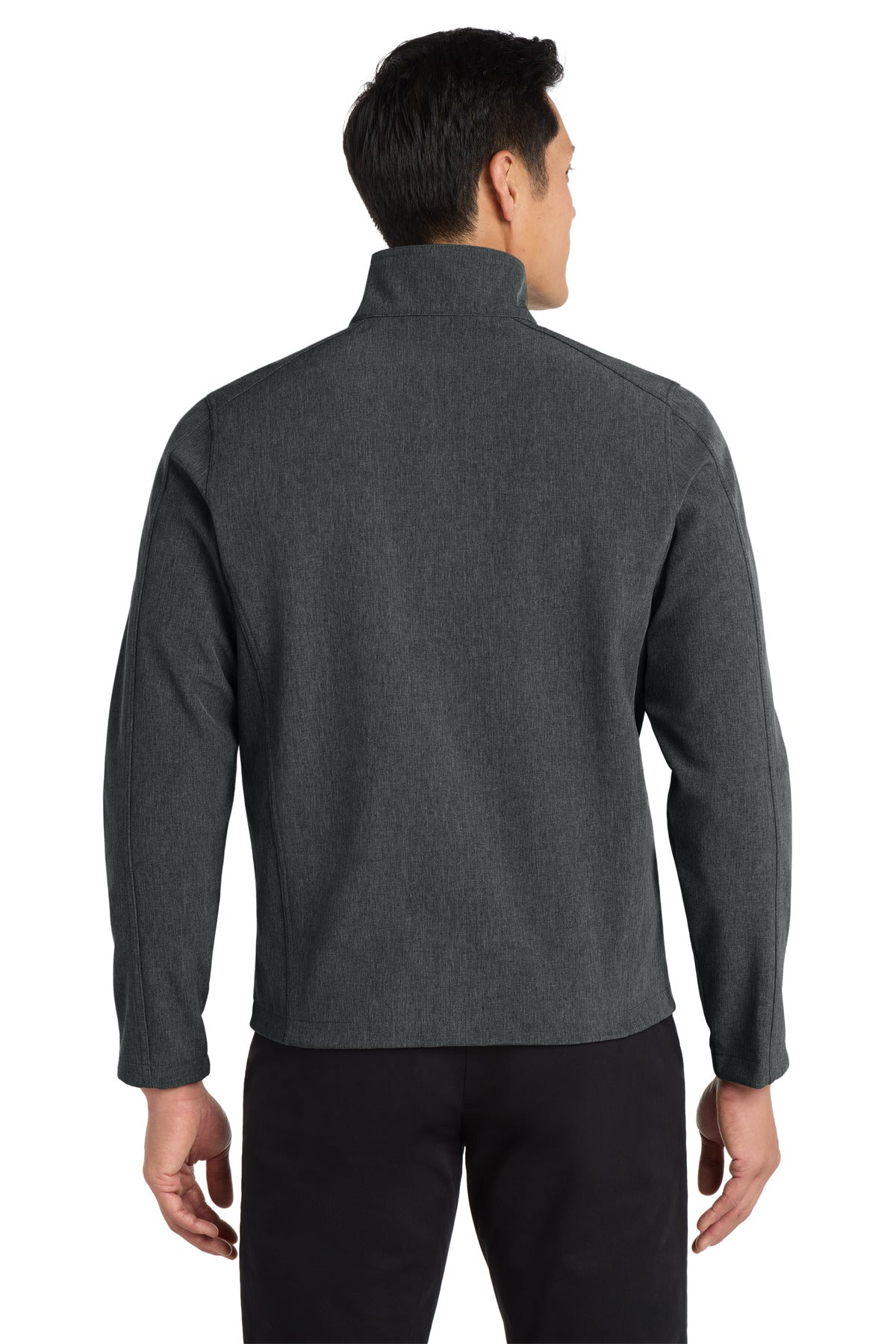 Custom Embroidered Port Authority Outerwear in Black Charcoal Heather