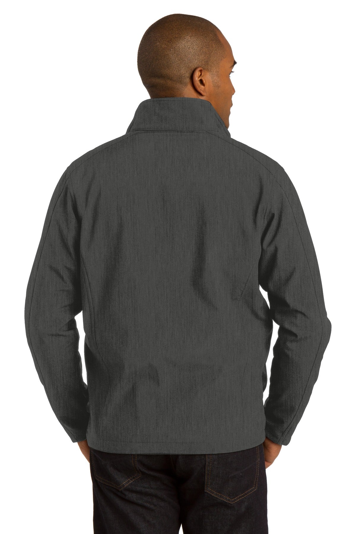 Custom Embroidered Port Authority Core Soft Shell Jacket. J317,Black Charcoal Heather