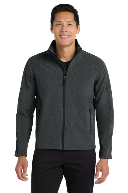 Custom Embroidered Port Authority Outerwear in Black Charcoal Heather
