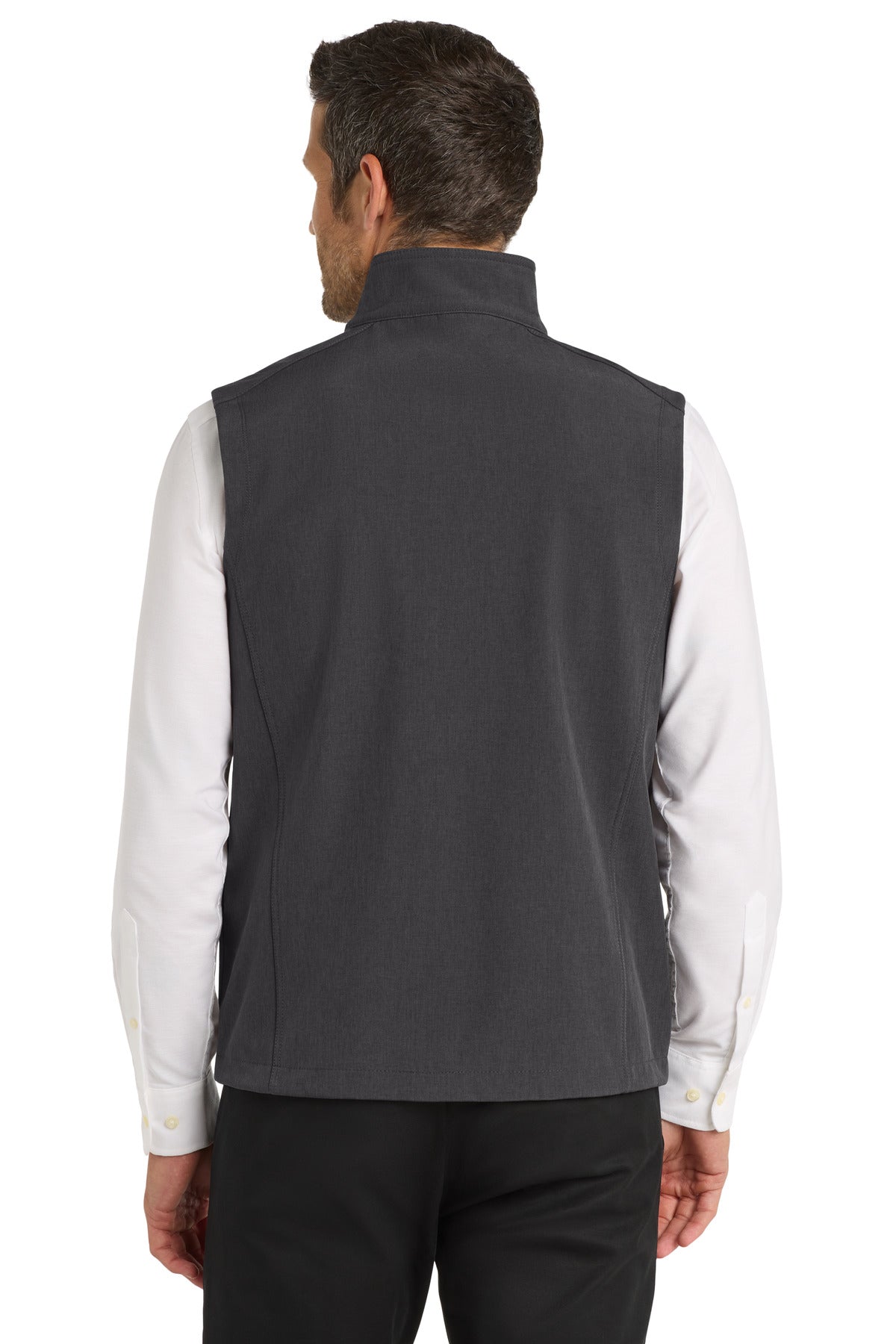 Custom Embroidered Port Authority Core Soft Shell Vest. J325,Black Charcoal Heather