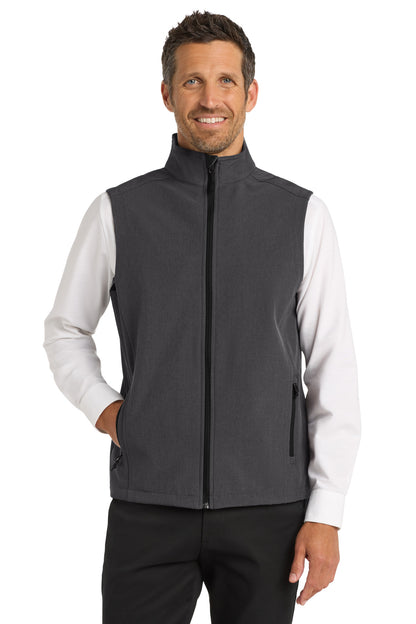 Custom Embroidered Port Authority Outerwear in Black Charcoal Heather
