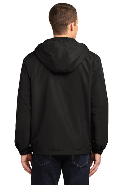 Custom Embroidered Port Authority Hooded Charger Jacket. J327,True Black