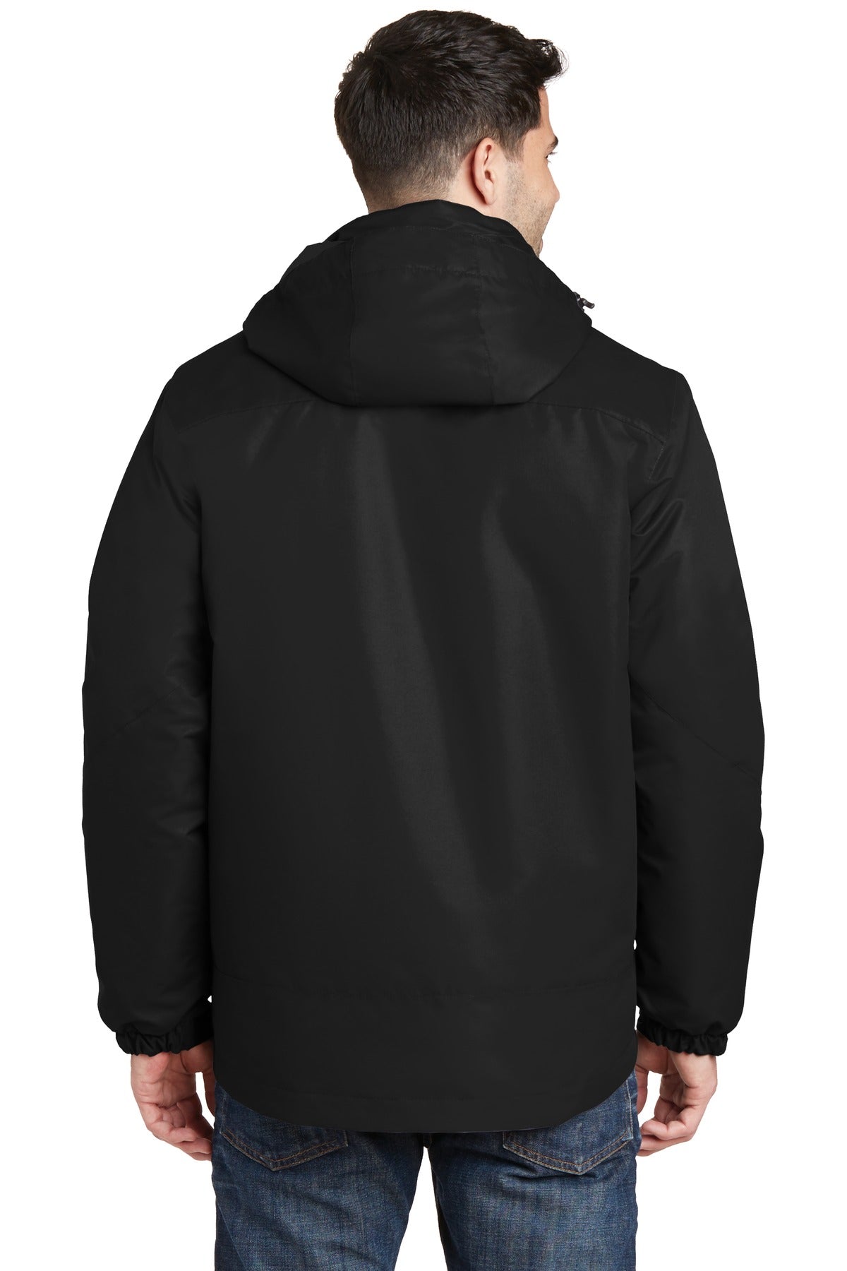 Custom Embroidered Port Authority Vortex Waterproof 3-in-1 Jacket. J332,Black/ Black