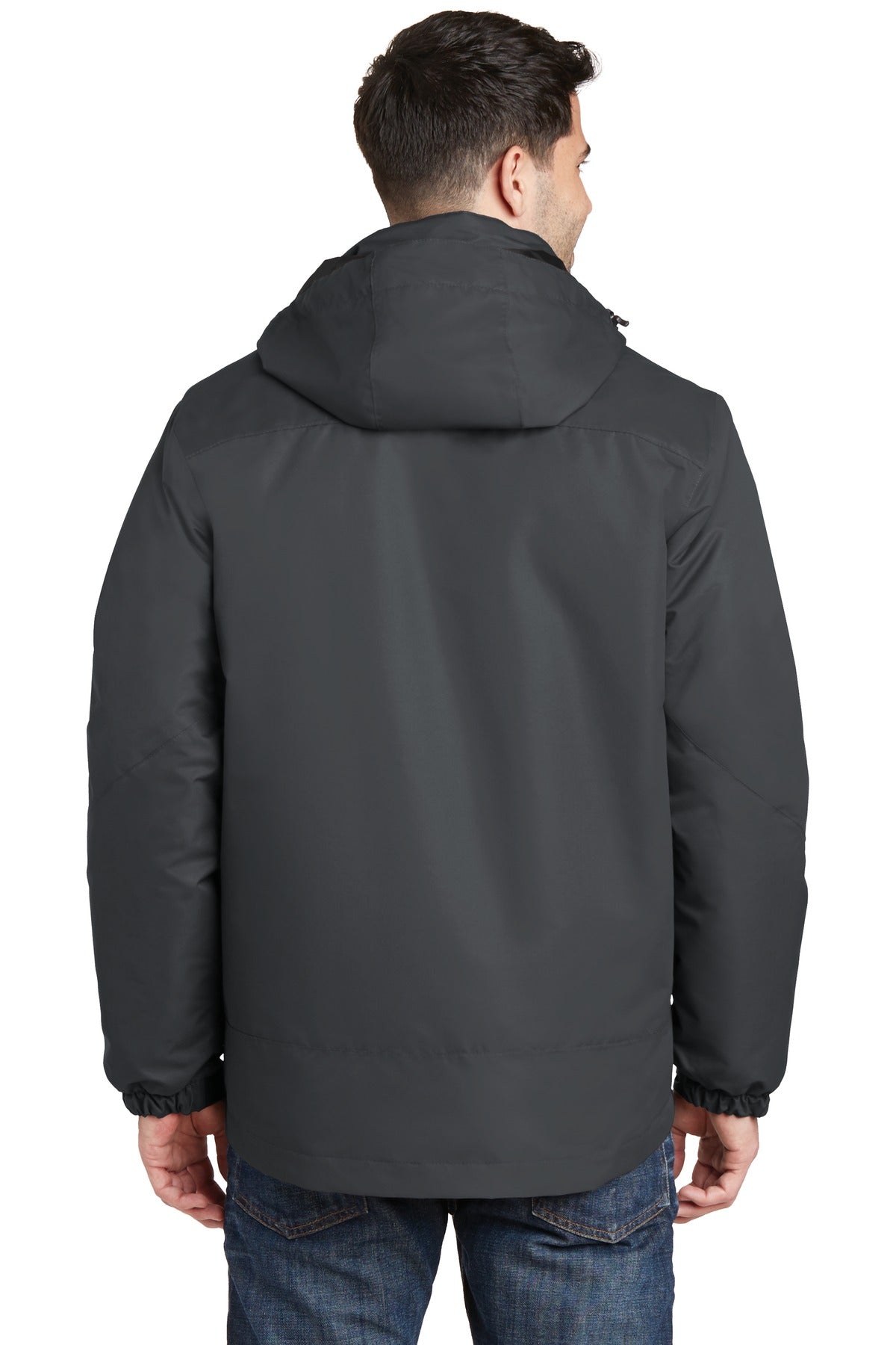 Custom Embroidered Port Authority Vortex Waterproof 3-in-1 Jacket. J332,Magnet/ Orange