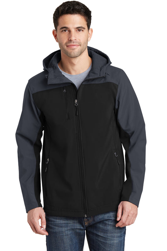 Custom Embroidered Port Authority Outerwear in Black/ Battleship Grey