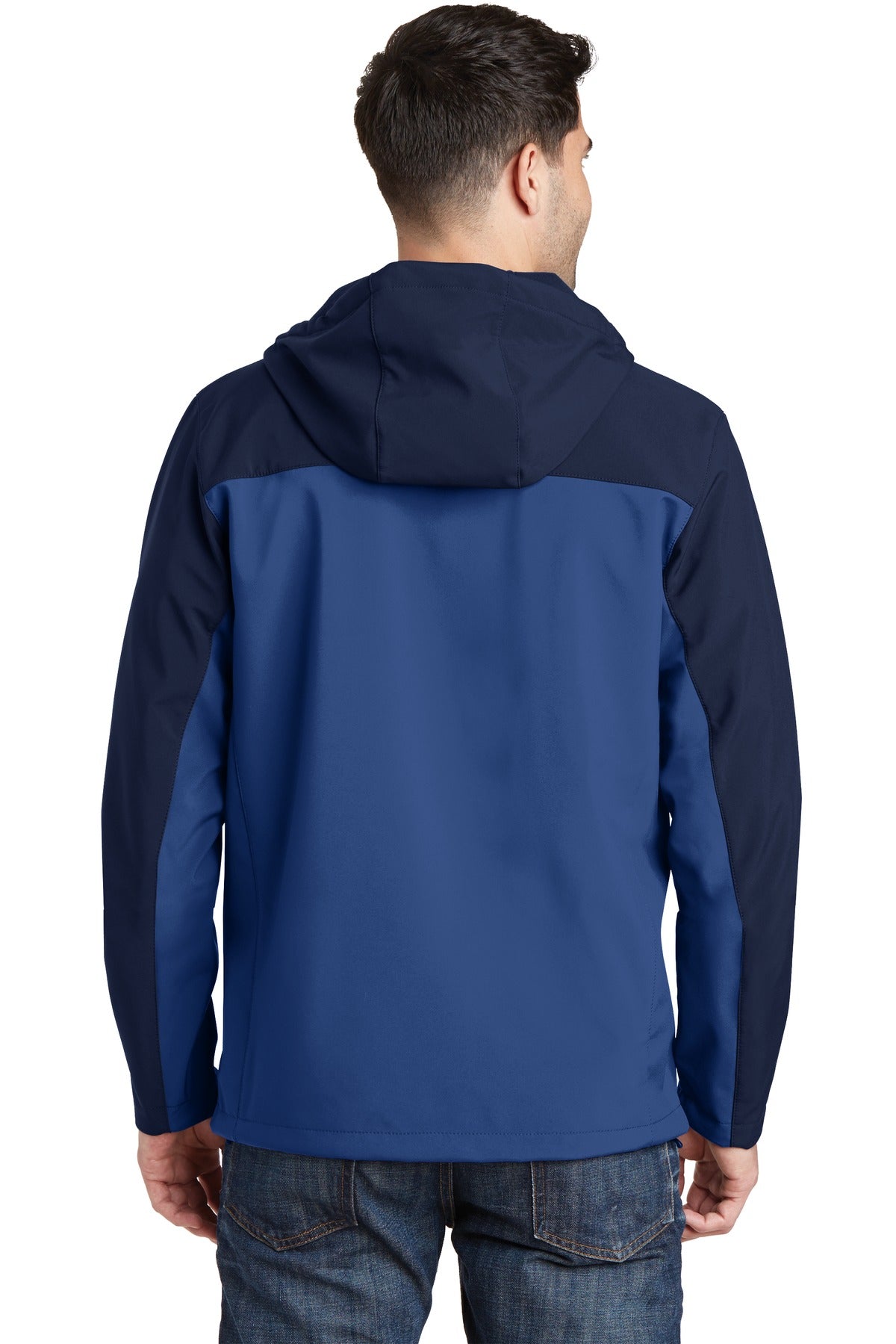 Custom Embroidered Port Authority Hooded Core Soft Shell Jacket. J335,Night Sky Blue/ Dress Blue Navy