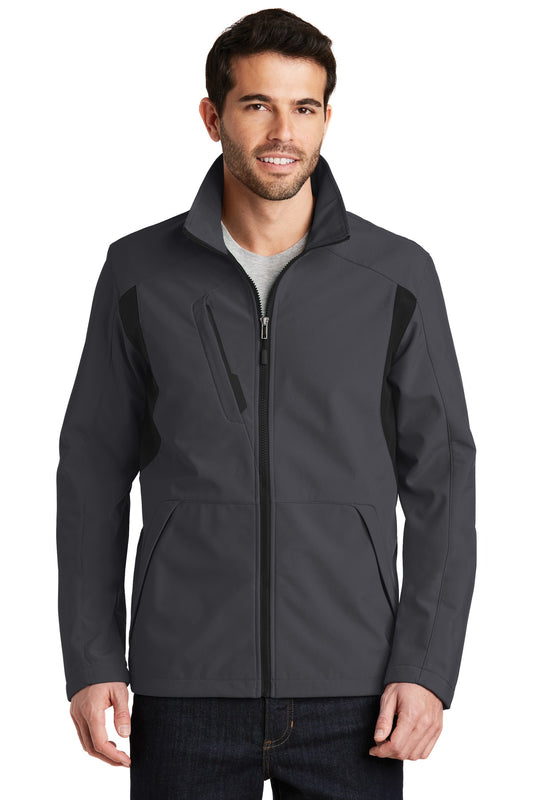 Custom Embroidered Port Authority Outerwear in Battleship Grey/ Black