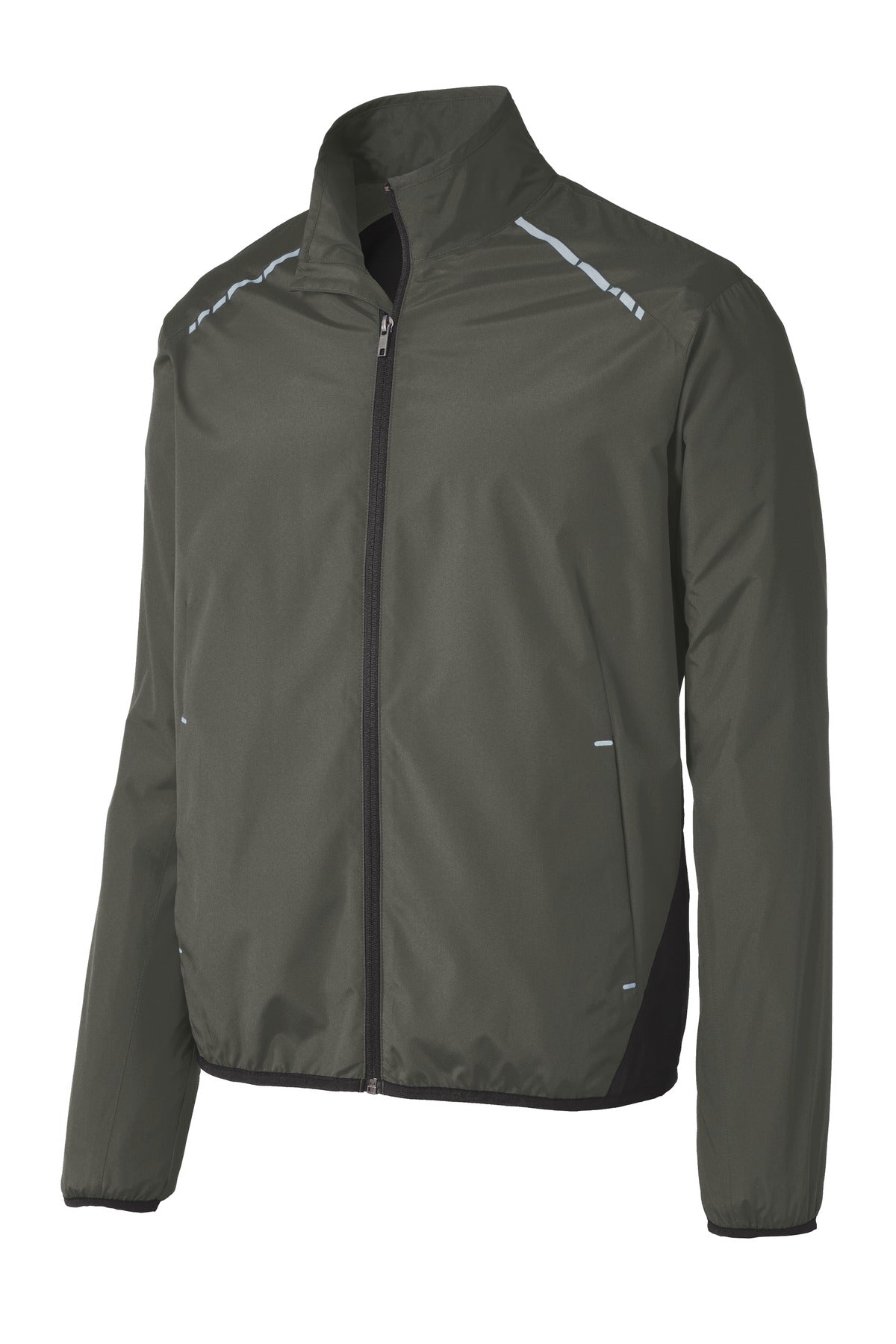 Custom Embroidered Port Authority Outerwear in Grey Steel/ Deep Black