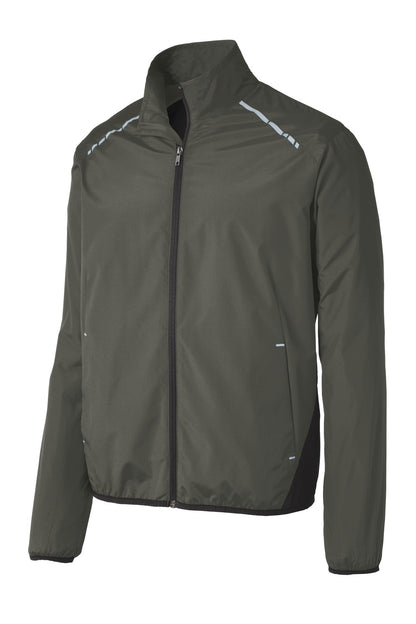 Custom Embroidered Port Authority Outerwear in Grey Steel/ Deep Black