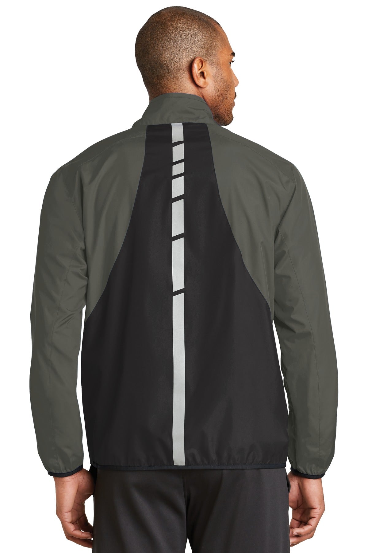 Custom Embroidered Port Authority Outerwear in Grey Steel/ Deep Black