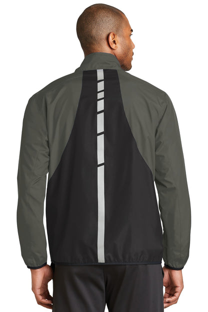 Custom Embroidered Port Authority Outerwear in Grey Steel/ Deep Black