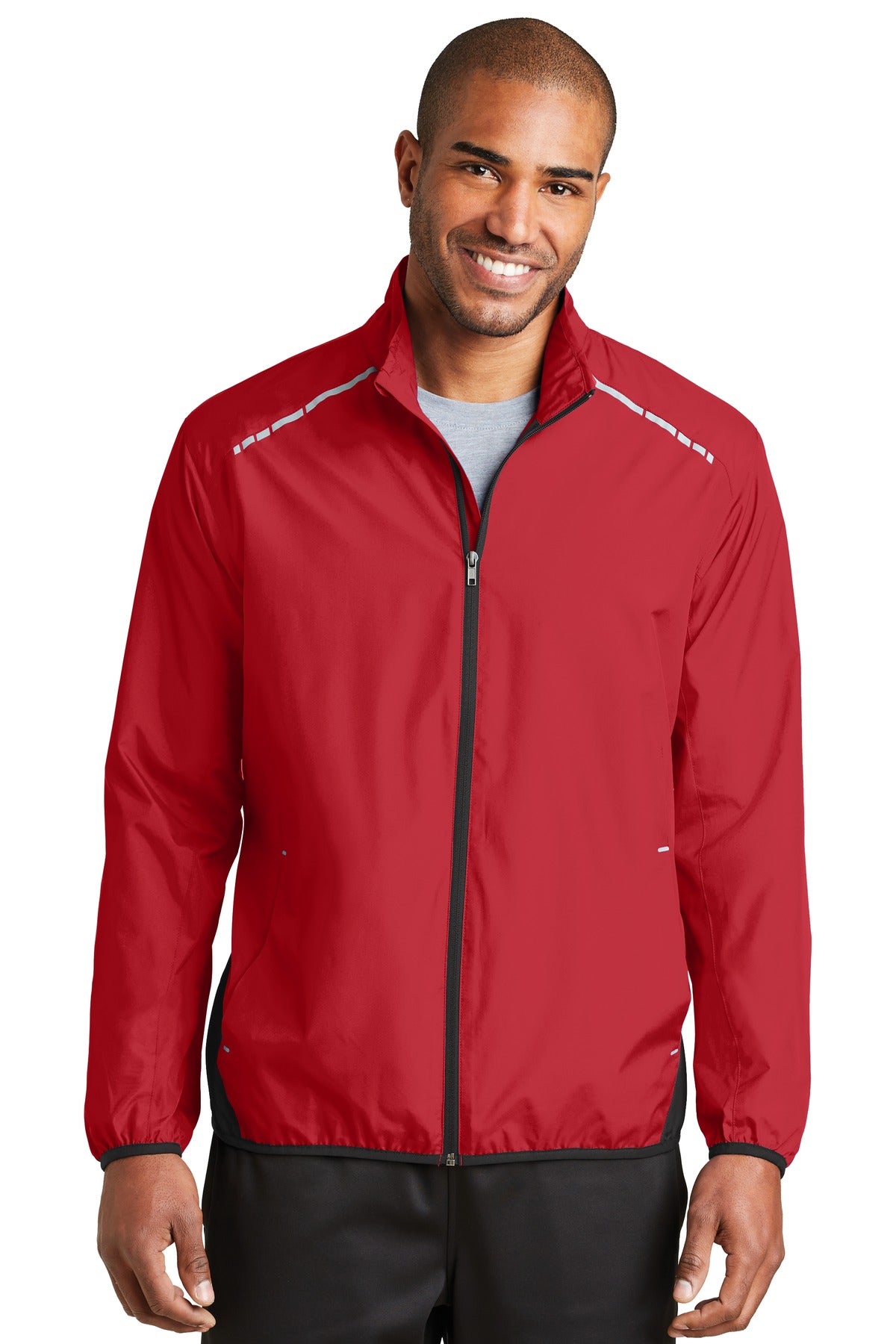 Custom Embroidered Port Authority Outerwear in Rich Red/ Deep Black