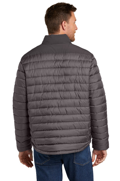 Custom Embroidered Port Authority Horizon Puffy Jacket J364,Deep Smoke/ Grey Smoke
