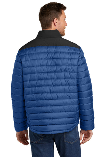 Custom Embroidered Port Authority Horizon Puffy Jacket J364,True Blue/ Deep Black