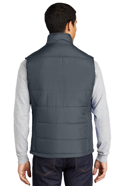 Custom Embroidered Port Authority Puffy Vest. J709,Dark Slate/ Black