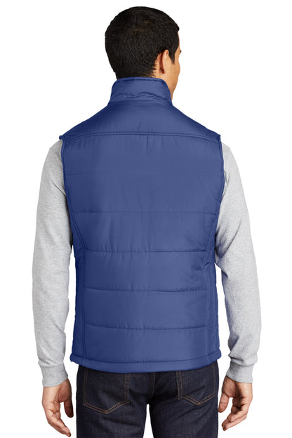 Custom Embroidered Port Authority Puffy Vest. J709,Mediterranean Blue/ Black
