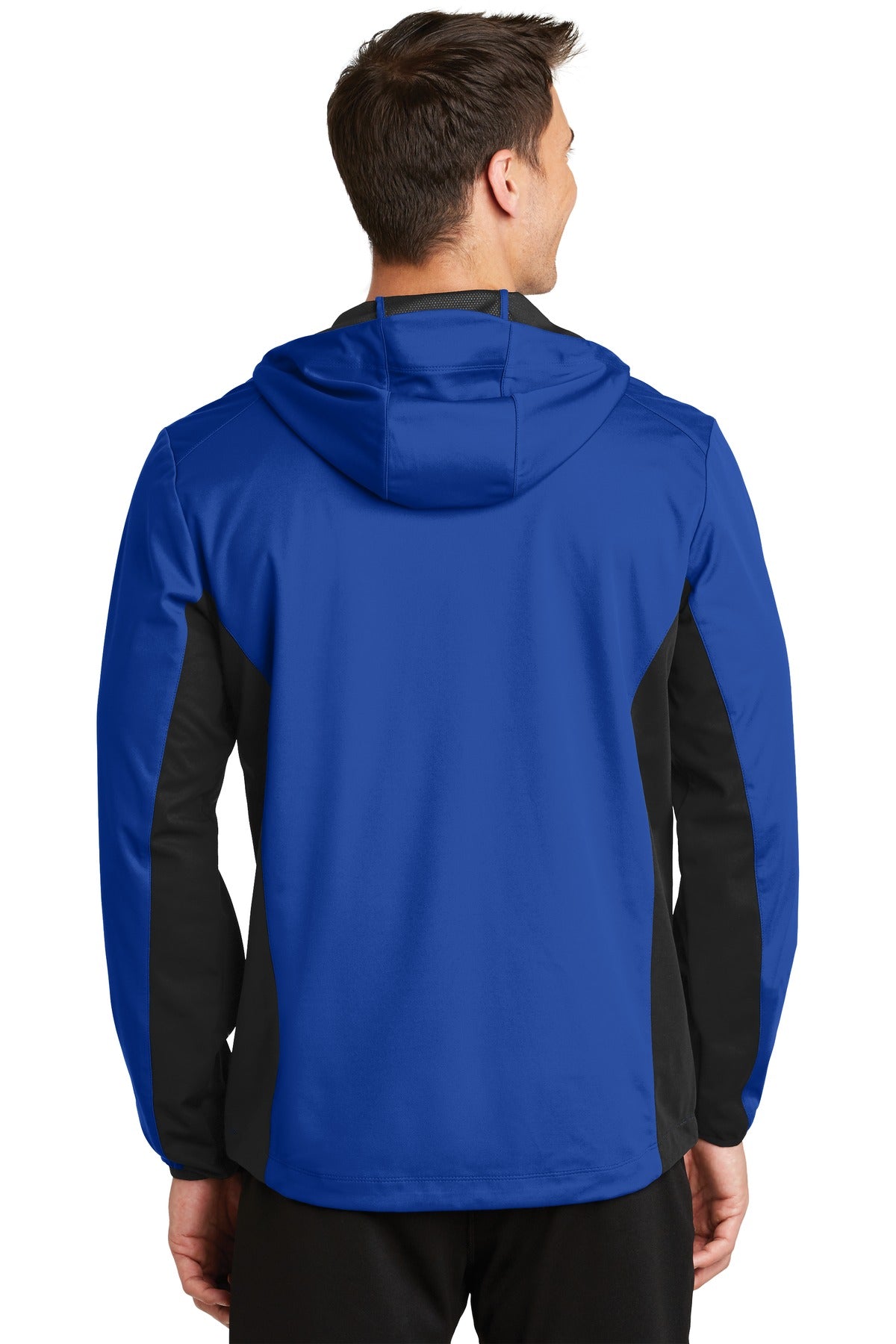Custom Embroidered Port Authority Active Hooded Soft Shell Jacket. J719,True Royal/ Deep Black