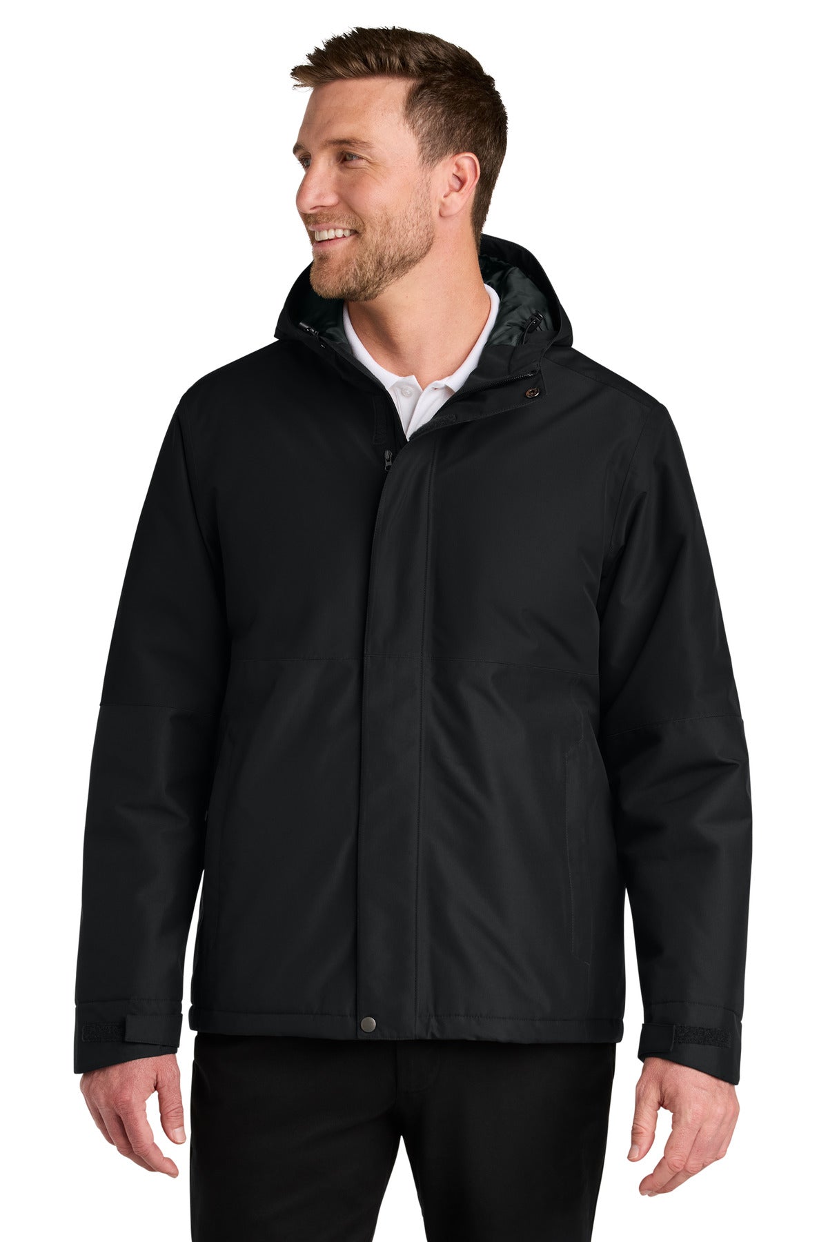Custom Embroidered Port Authority Outerwear in Deep Black