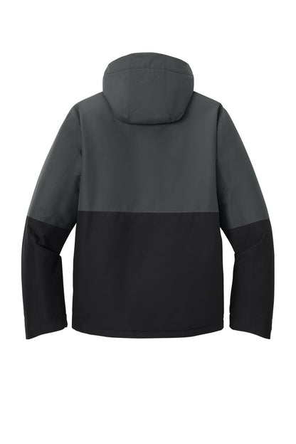 Custom Embroidered Port Authority Outerwear in Grey Steel/ Deep Black