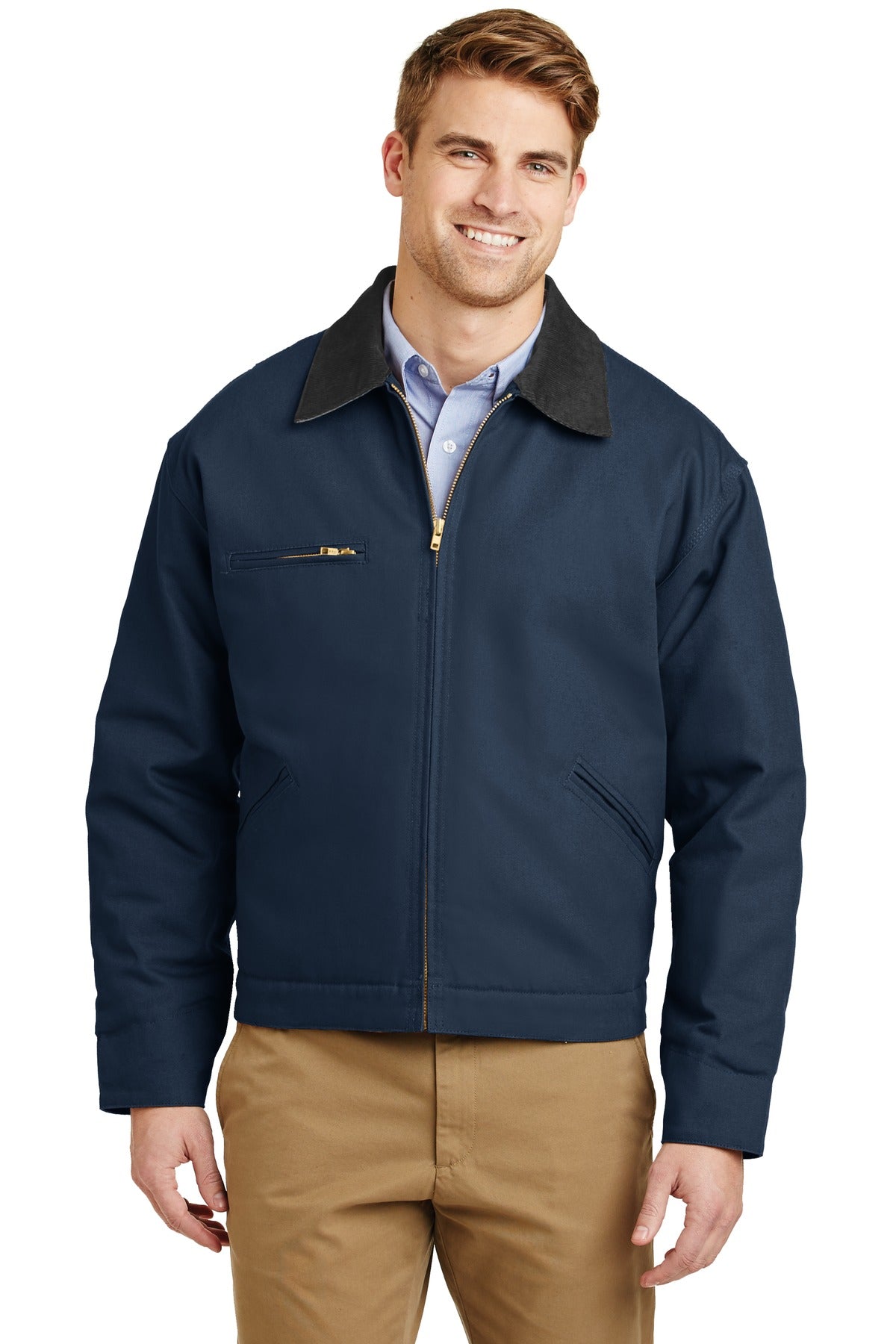 Custom Embroidered CornerStone Outerwear in Navy/ Black