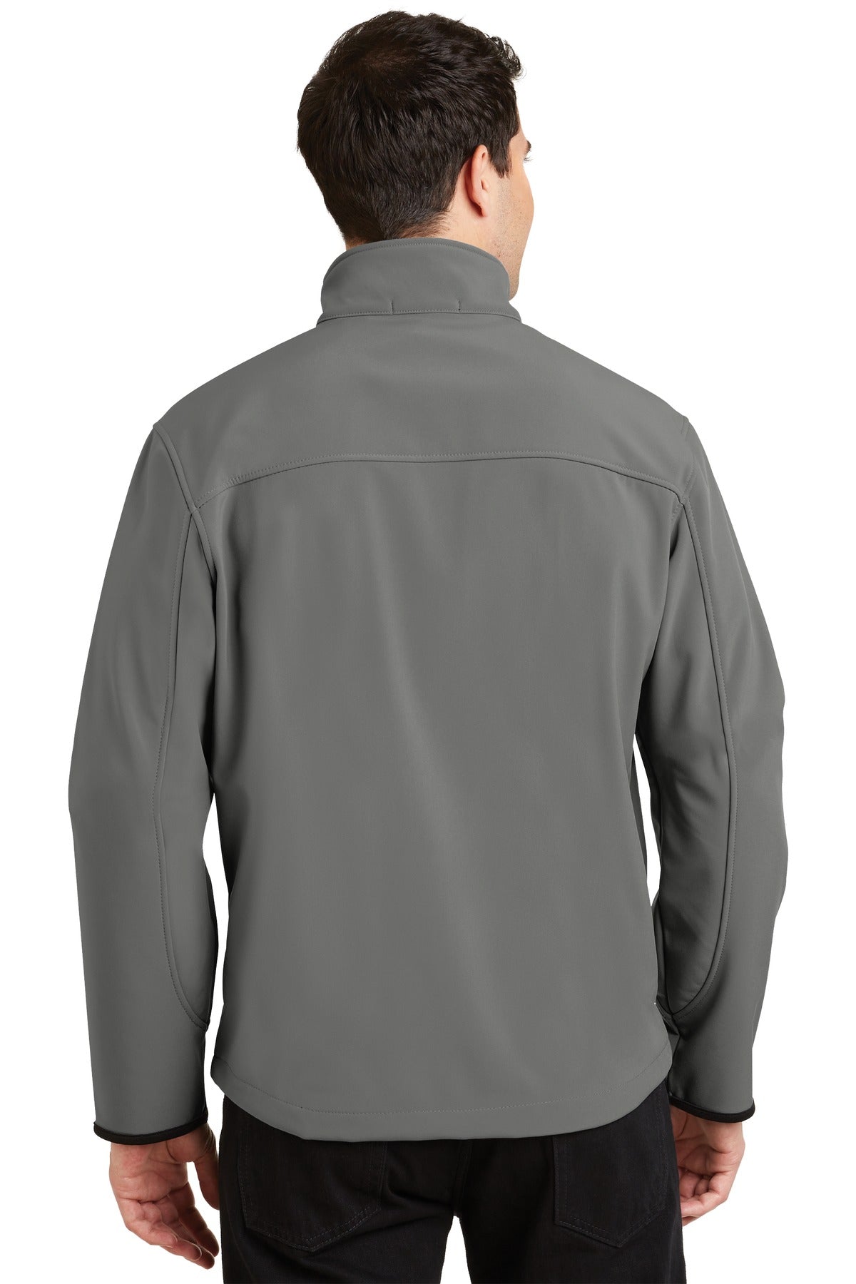 Custom Embroidered Port Authority Glacier Soft Shell Jacket.  J790,Smoke Grey/ Chrome