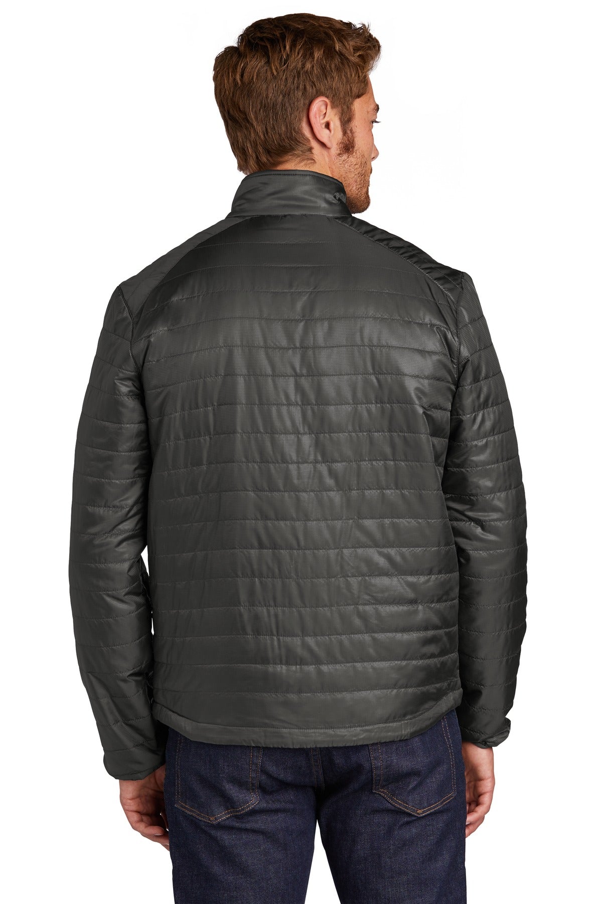 Custom Embroidered Port Authority  Packable Puffy Jacket J850,Sterling Grey/ Graphite
