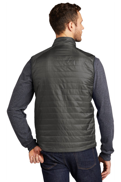 Custom Embroidered Port Authority  Packable Puffy Vest J851,Sterling Grey/ Graphite