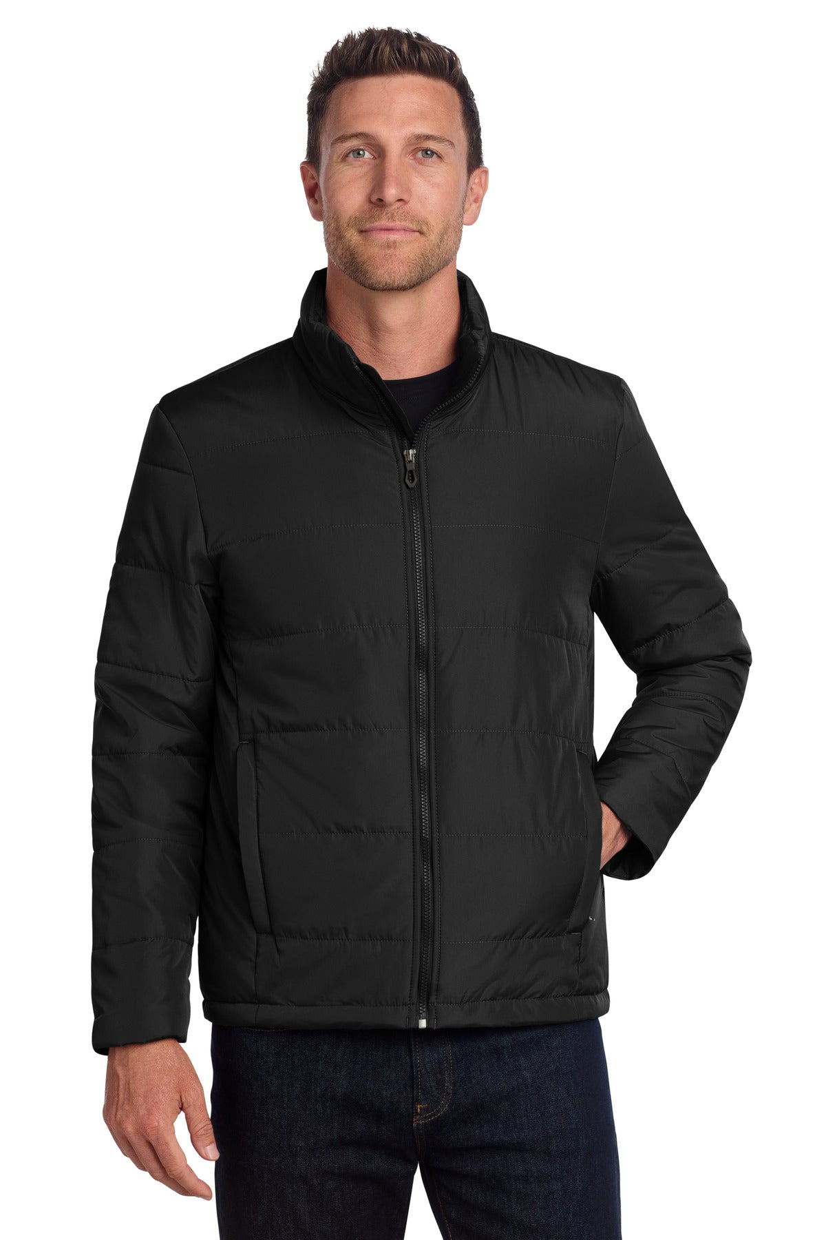 Custom Embroidered Port Authority Outerwear in Deep Black