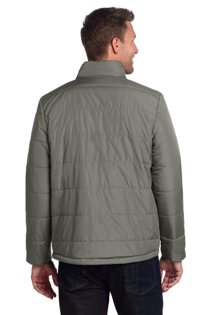 Custom Embroidered Port Authority Outerwear in Shadow Grey