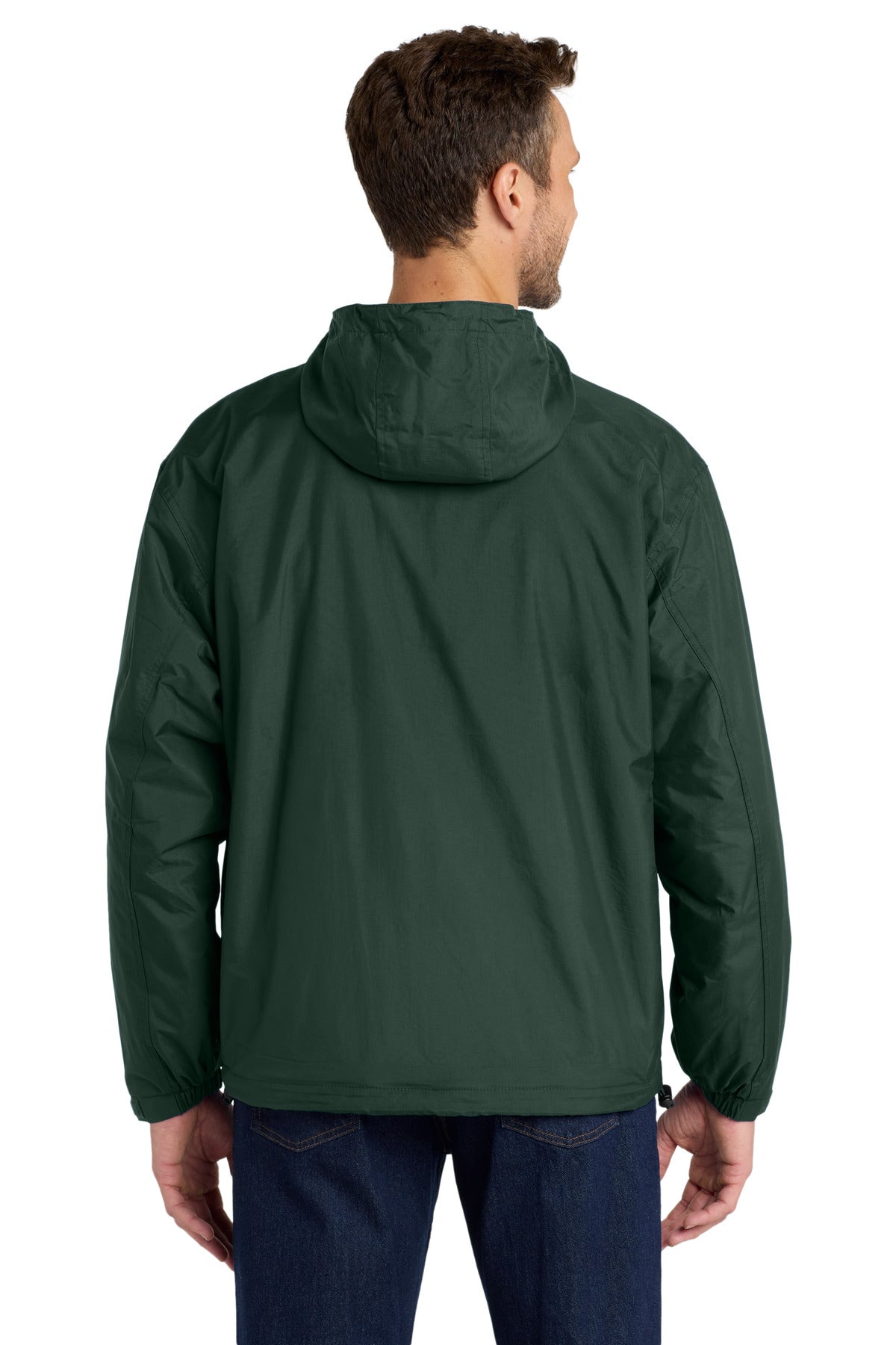 Custom Embroidered Port Authority Team Jacket.  JP56,Hunter/ Light Oxford