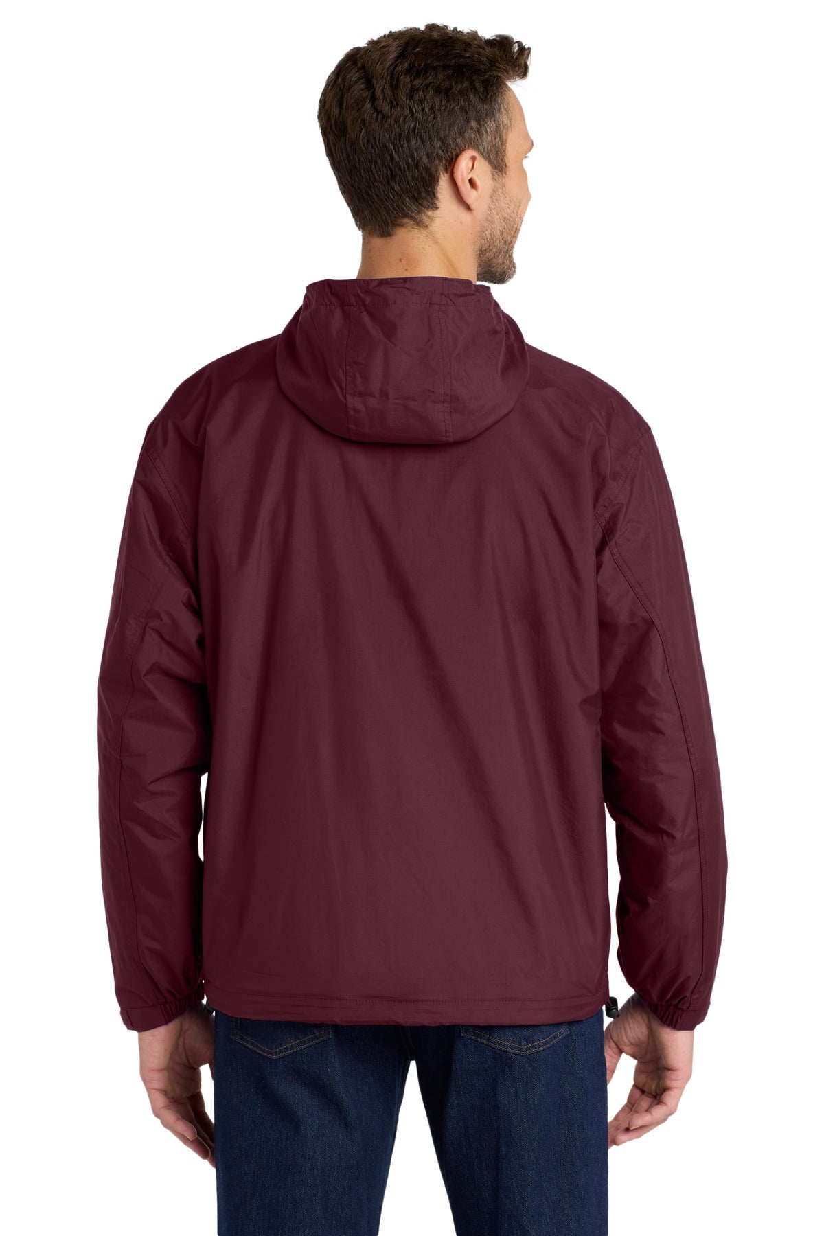 Custom Embroidered Port Authority Team Jacket.  JP56,Maroon/ Light Oxford