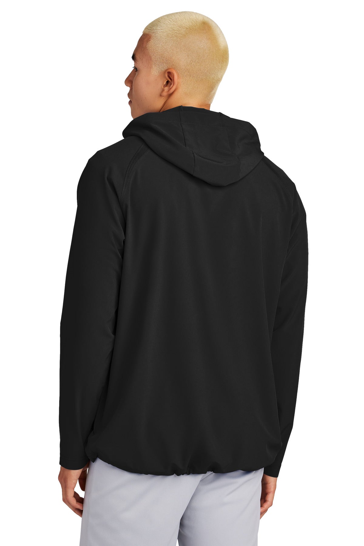 Custom Embroidered Sport-Tek Repeat 1/2-Zip Long Sleeve Hooded Jacket JST488,Black