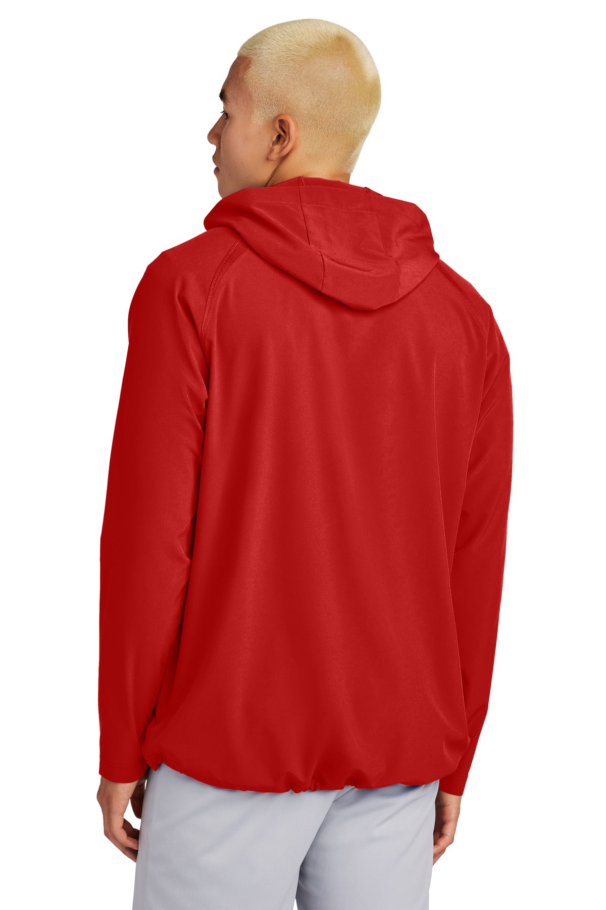 Custom Embroidered Sport-Tek Repeat 1/2-Zip Long Sleeve Hooded Jacket JST488,Deep Red