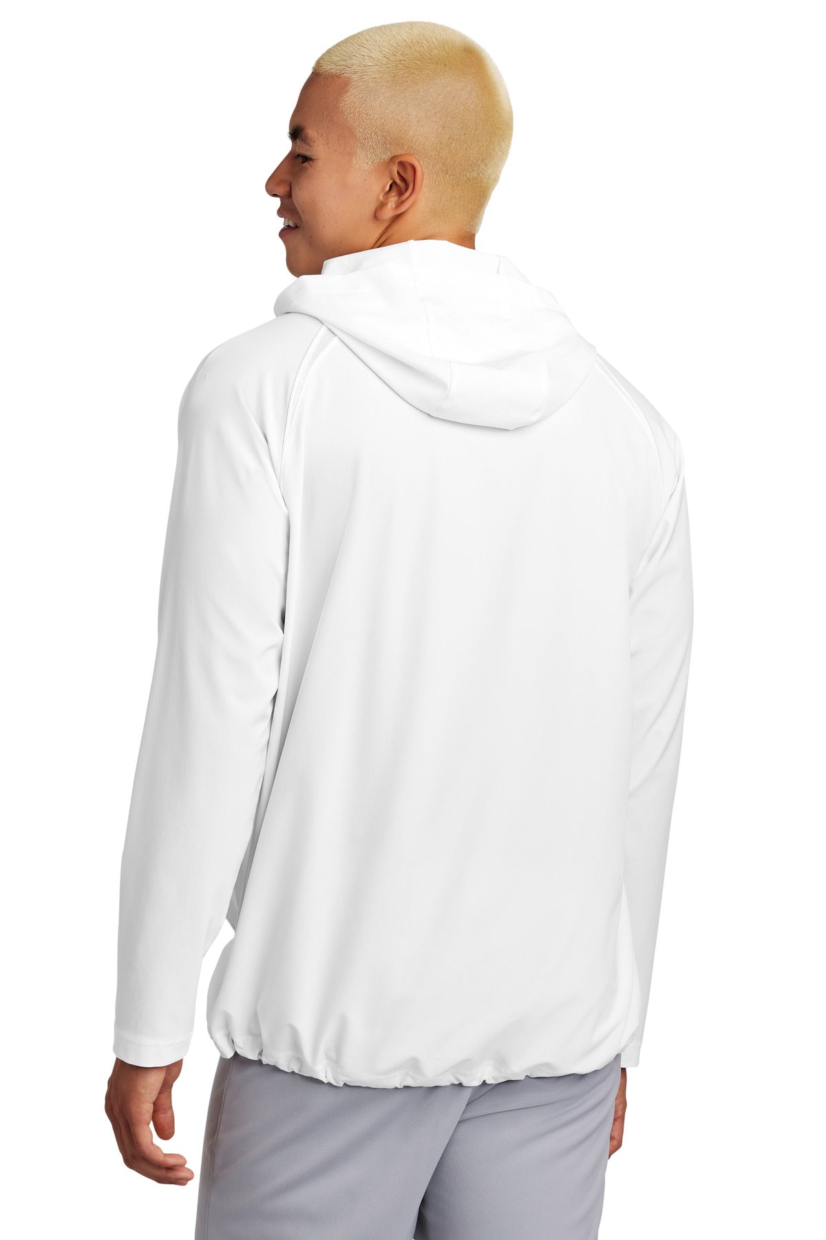 Custom Embroidered Sport-Tek Repeat 1/2-Zip Long Sleeve Hooded Jacket JST488,White