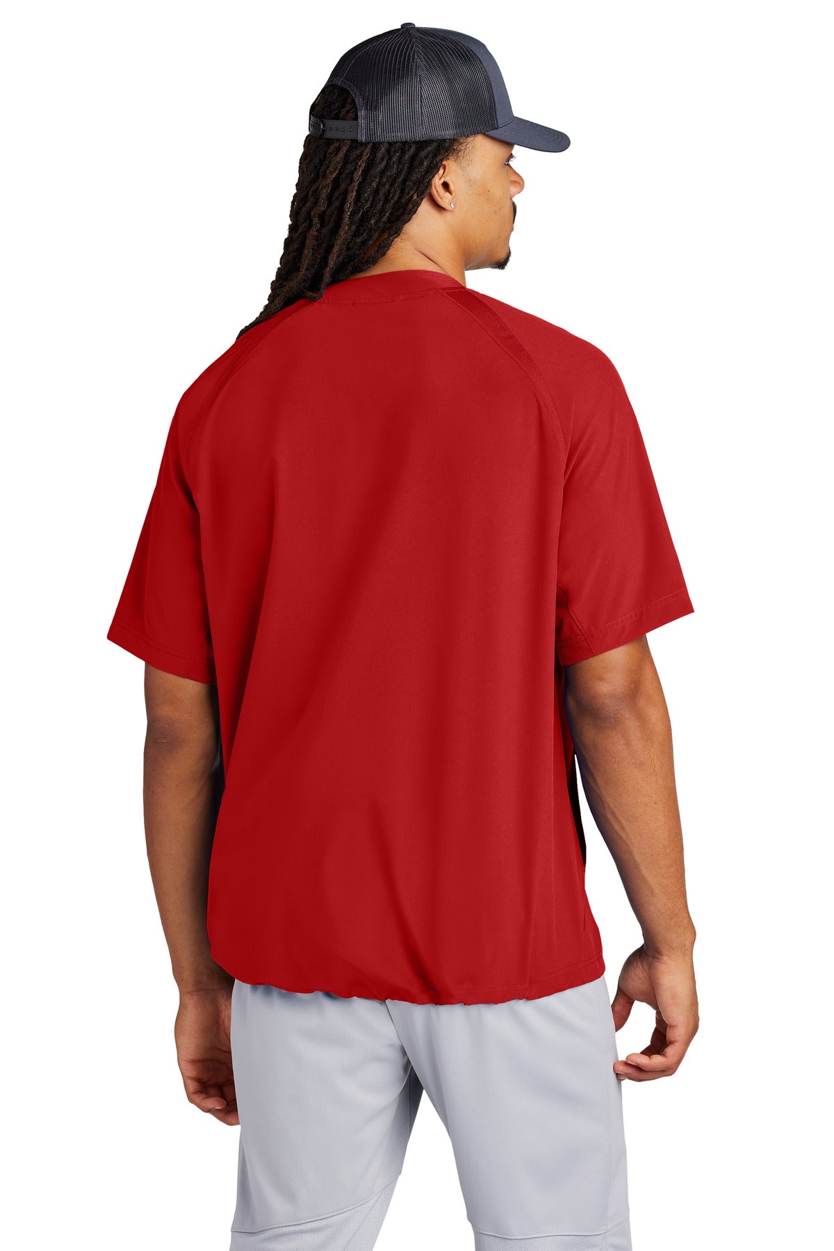 Custom Embroidered Sport-Tek Repeat 1/2-Zip Short Sleeve Jacket JST489,Deep Red
