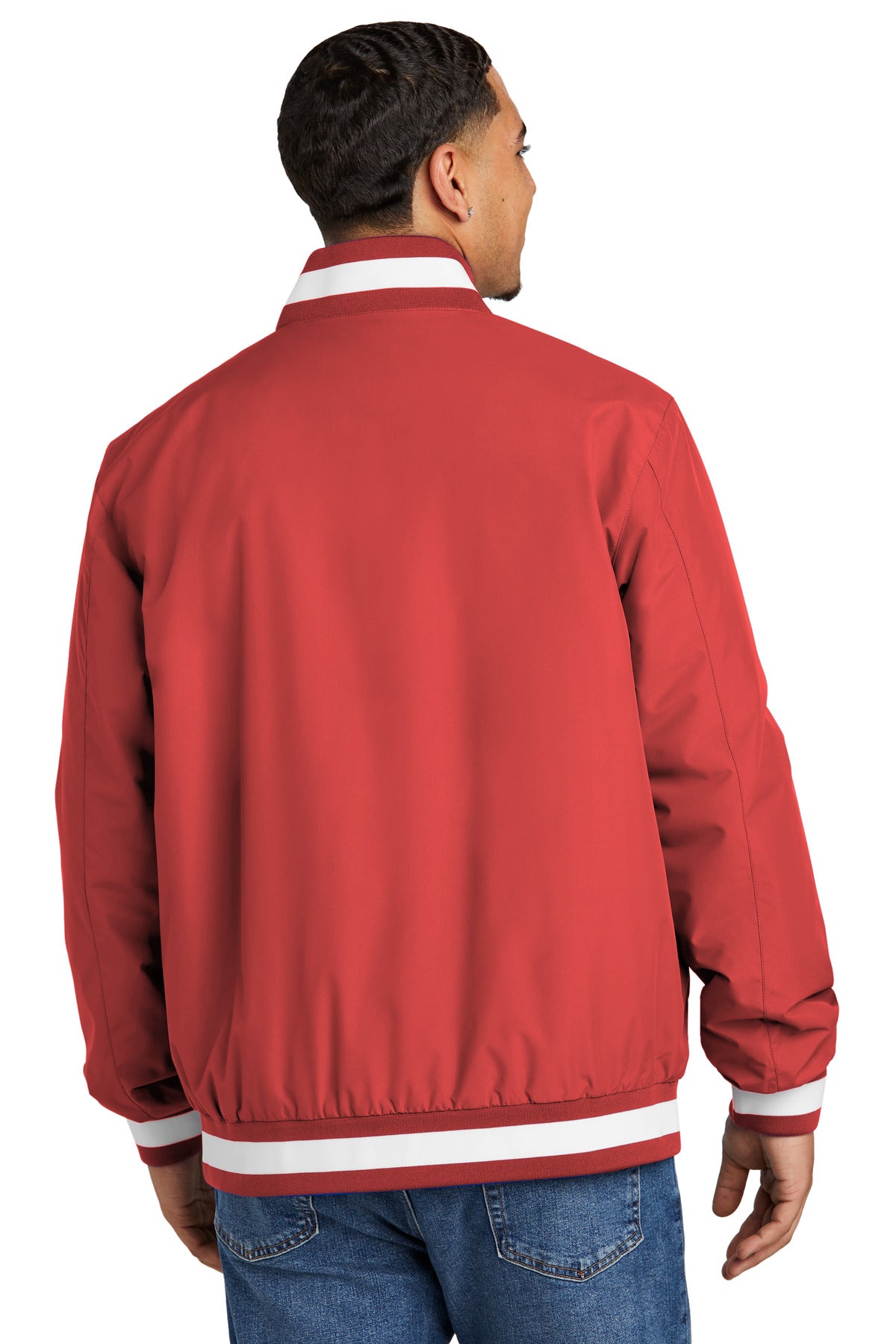 Custom Embroidered Sport-Tek Insulated Varsity Jacket JST58,Deep Red