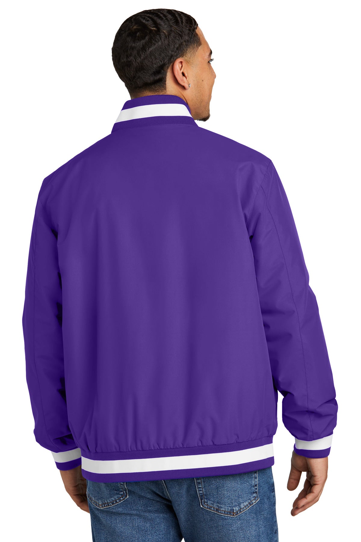 Custom Embroidered Sport-Tek Insulated Varsity Jacket JST58,Purple