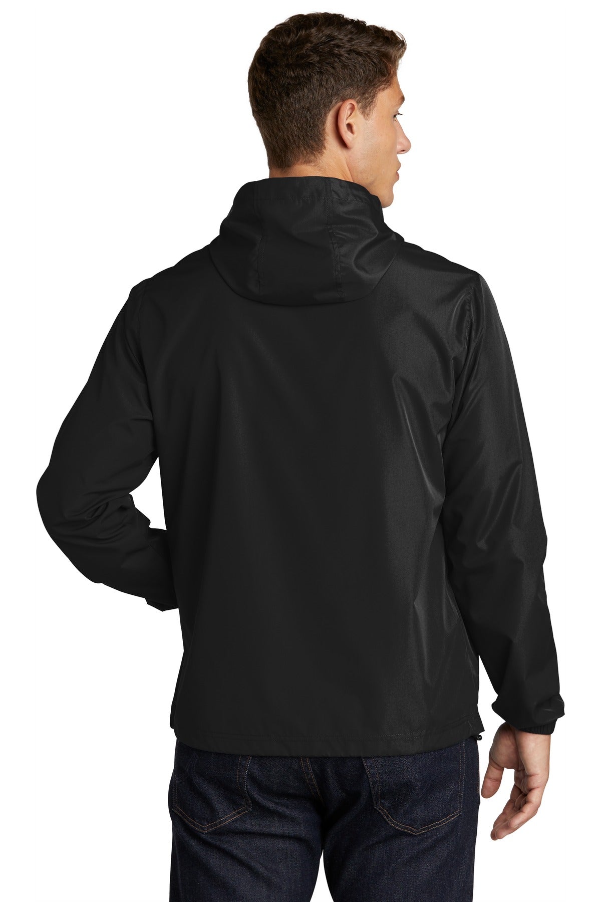 Custom Embroidered Sport-Tek  Packable Anorak. JST66,Black