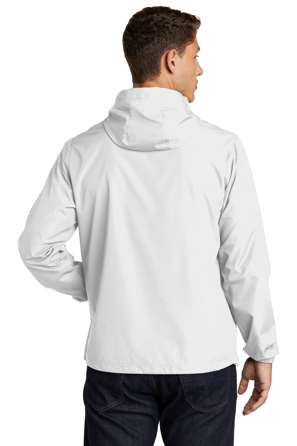 Custom Embroidered Sport-Tek  Packable Anorak. JST66,White