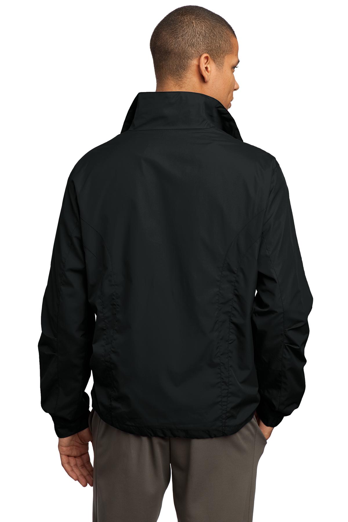Custom Embroidered Sport-Tek Full-Zip Wind Jacket. JST70,Black