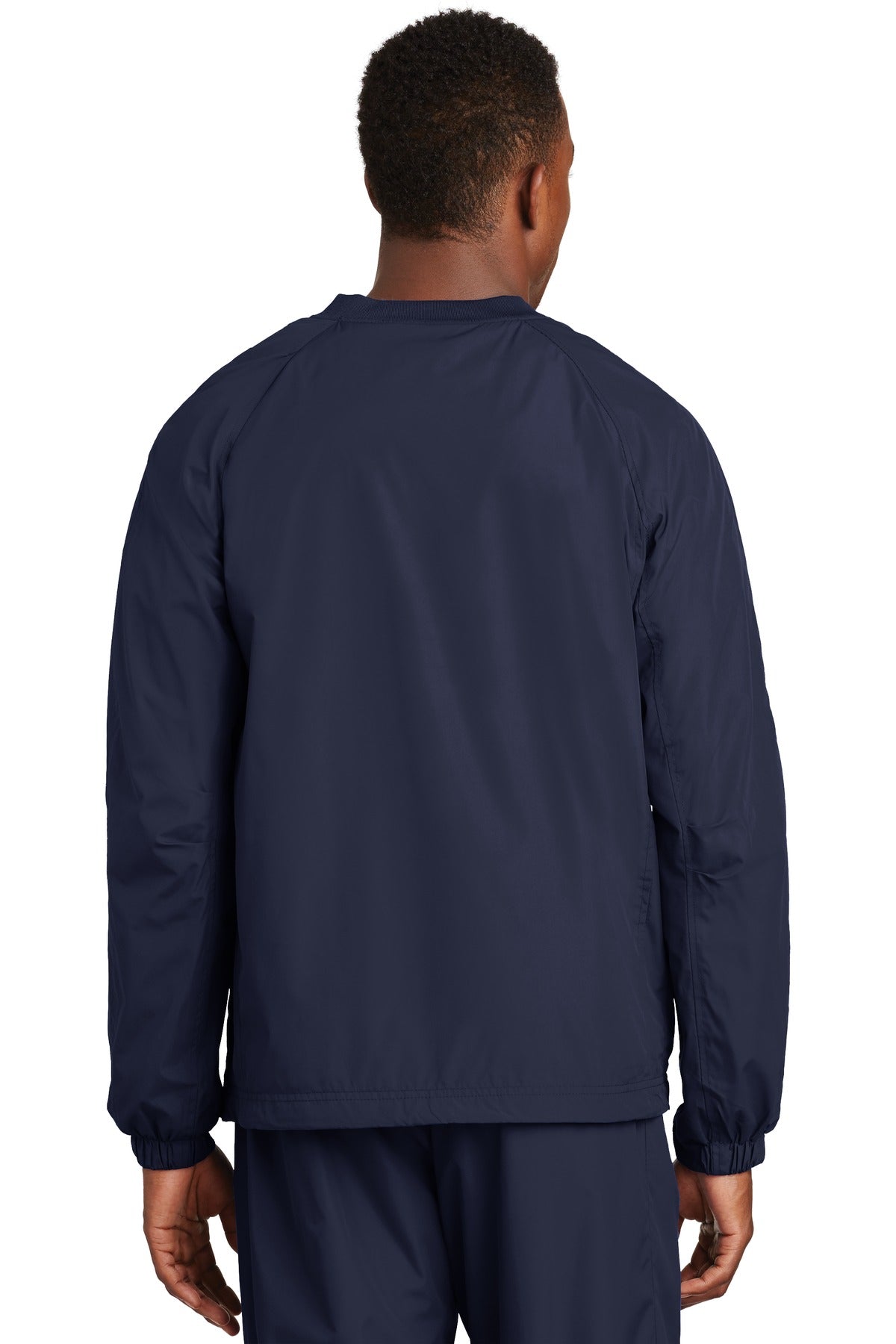 Custom Embroidered Sport-Tek V-Neck Raglan Wind Shirt. JST72,True Navy