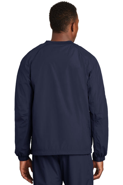 Custom Embroidered Sport-Tek V-Neck Raglan Wind Shirt. JST72,True Navy
