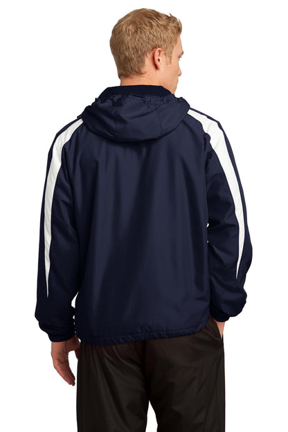 Custom Embroidered Sport-Tek Fleece-Lined Colorblock Jacket. JST81,True Navy/ White