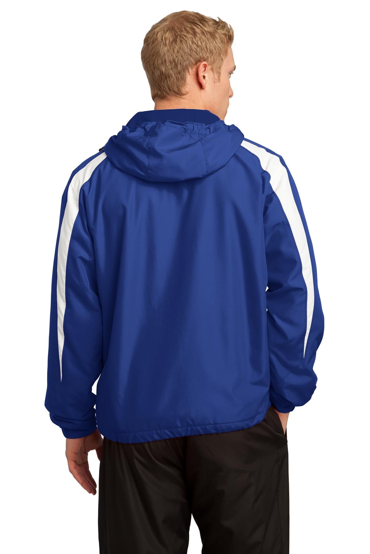 Custom Embroidered Sport-Tek Fleece-Lined Colorblock Jacket. JST81,True Royal/ White