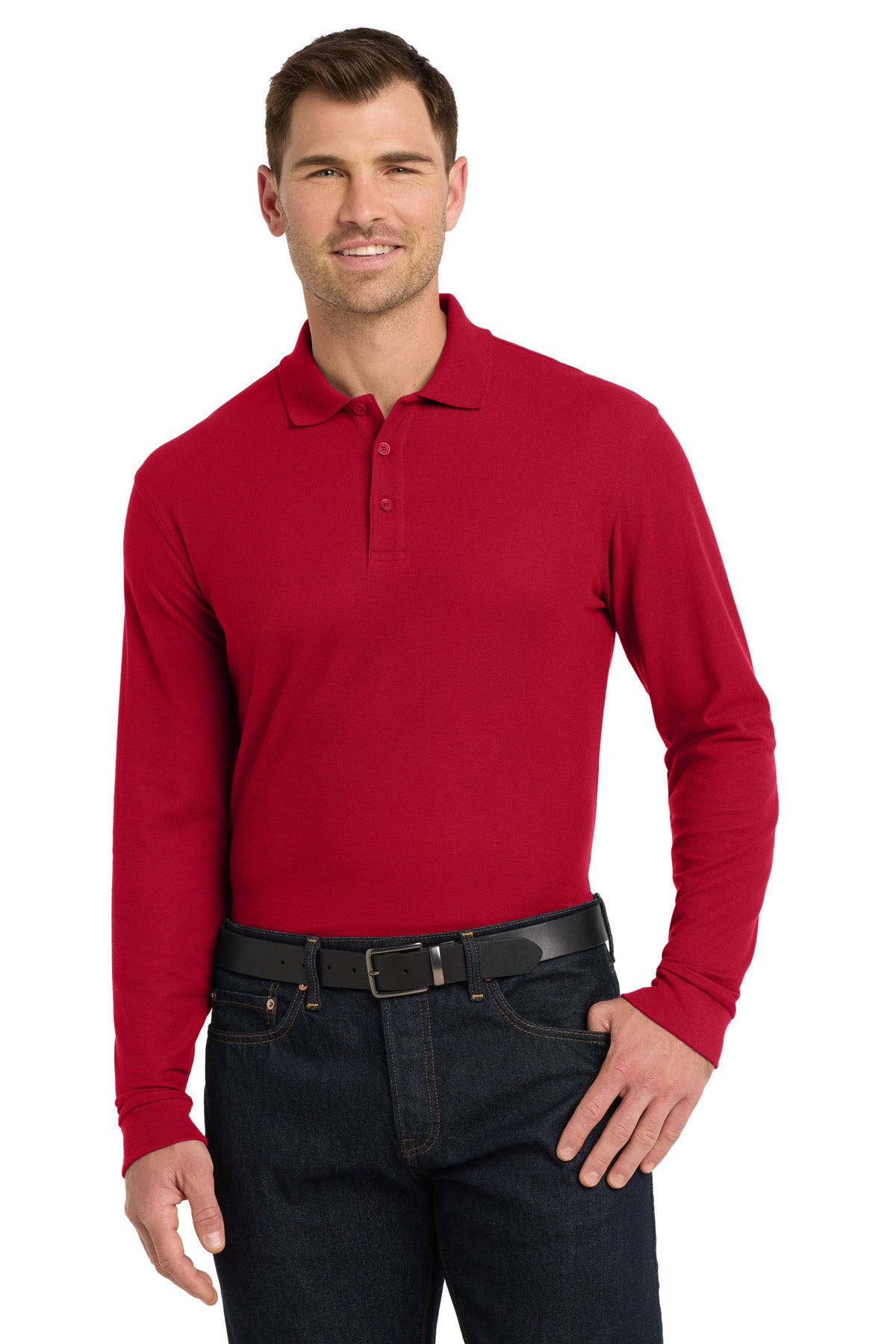 Custom Embroidered Port Authority Polos/Knits in Rich Red