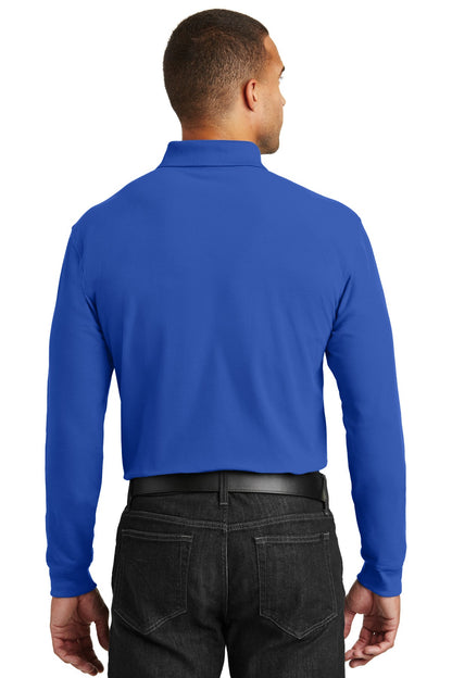 Custom Embroidered Port Authority Long Sleeve Core Classic Pique Polo. K100LS,True Royal