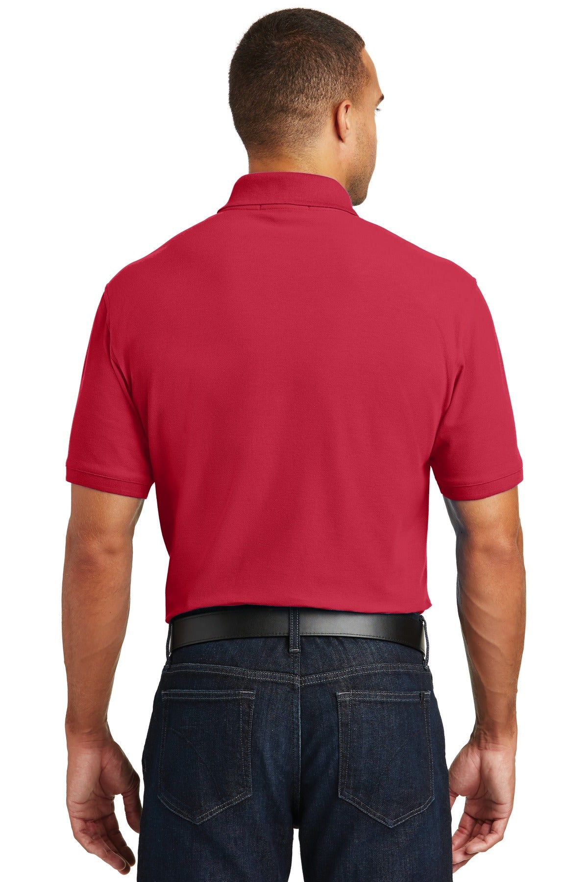 Custom Embroidered Port Authority Core Classic Pique Pocket Polo. K100P,Rich Red