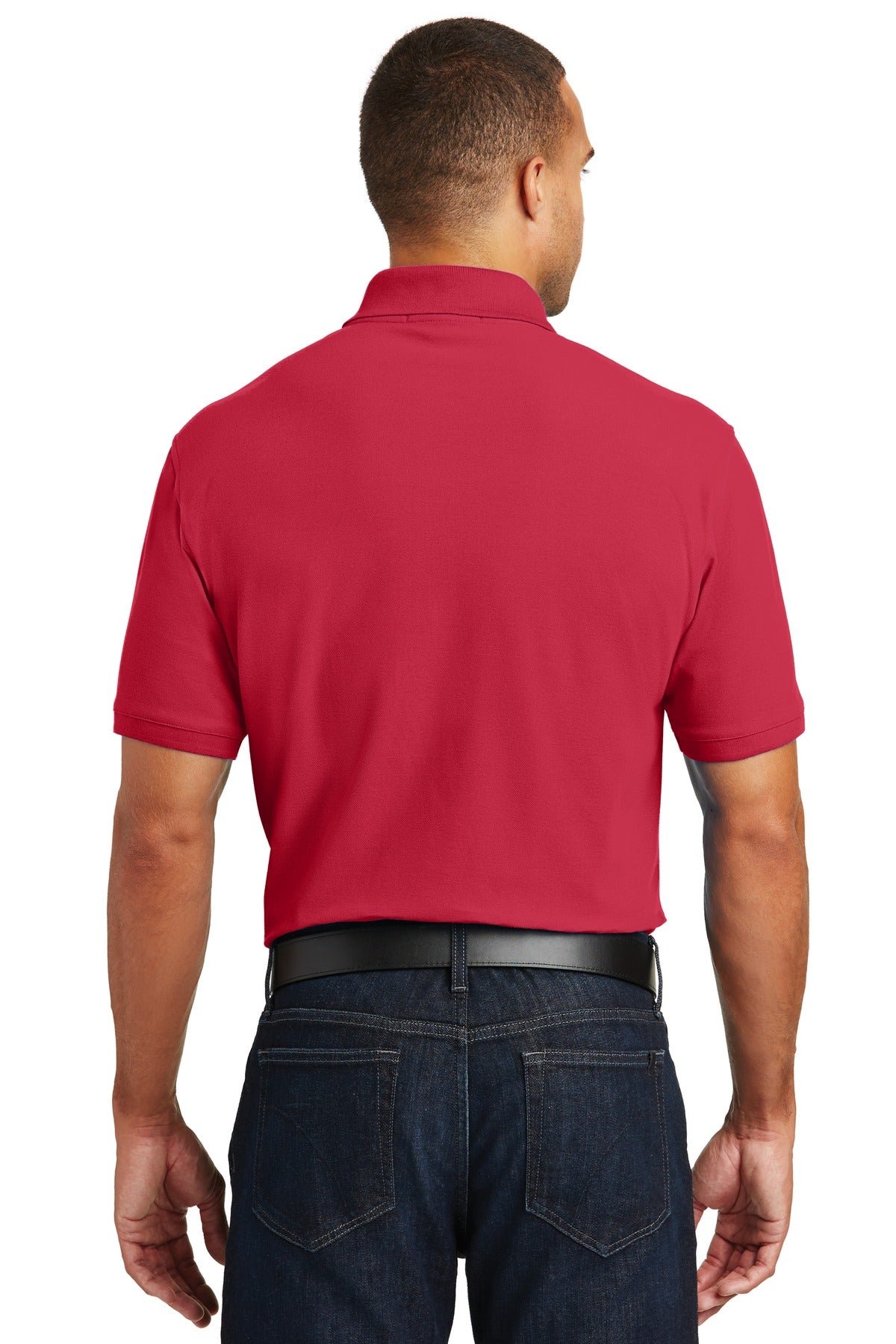 Custom Embroidered Port Authority Core Classic Pique Polo. K100,Rich Red